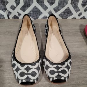 Coach Black and White Flats